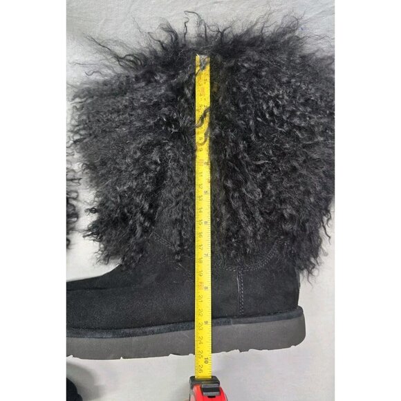 Ugg Women's Lida Boot Mongolian Sheepskin and Suede Black Size 6 US- RARE STYLE - Picture 3 of 13